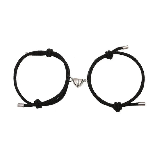 Wholesale 2Pcs/Set Love Heart Magnetic Bracelet Adjustable Handmade Valentine'S Day Gifts Magnet Heart Couple Bracelets