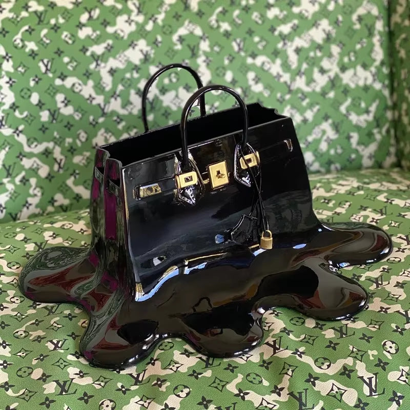 Boho Large Resin Flowers Bag Vase Speedy Room Decor Study Office Dining Table Vase Bag Living Room Bag Vase Luxury Sculpture