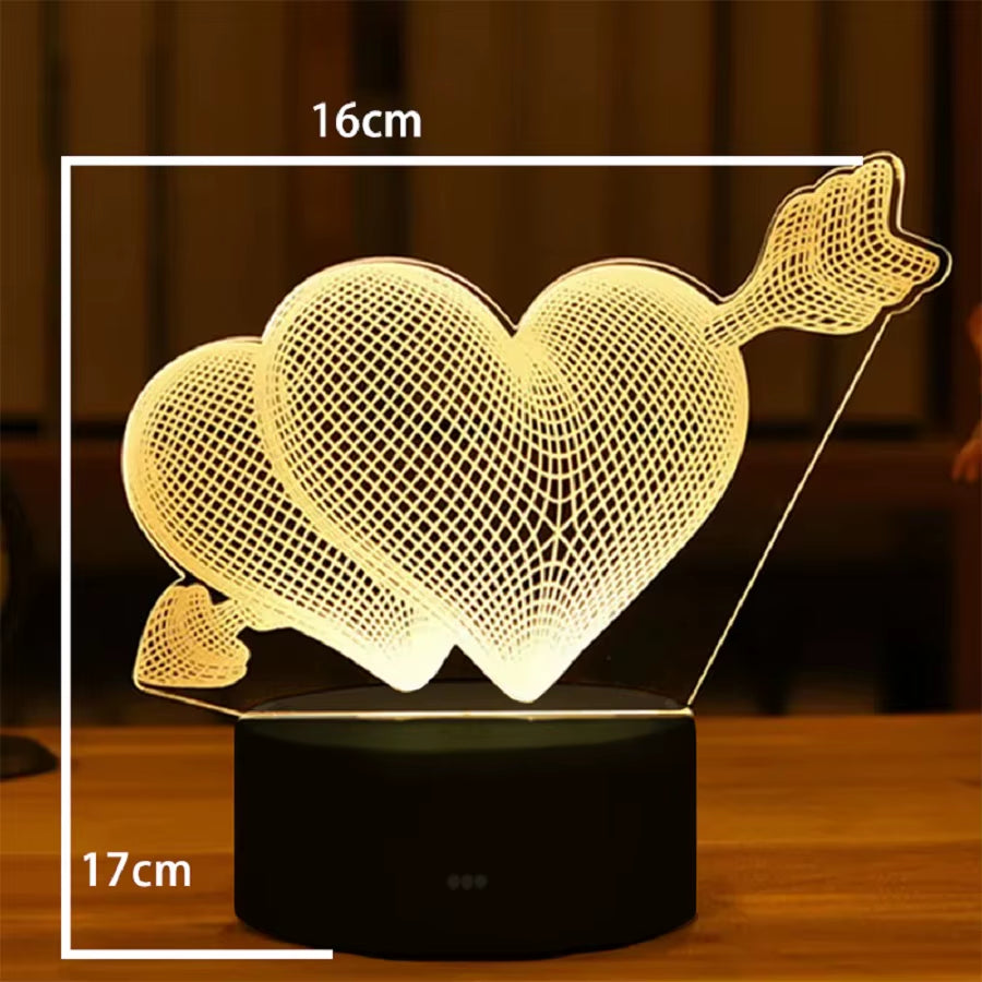 Romantic Couple 3D Night Light, Colorful LED Table Lamp, Couple Christmas Party Decoration Light, Valentine'S Day Bedside Lamp