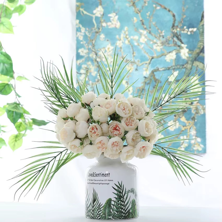 27 Heads Artificial Rose Peony Flowers Bridal Bouquet for Home Party Table DIY Decor Fake Flowers Wedding Decoration Flowers